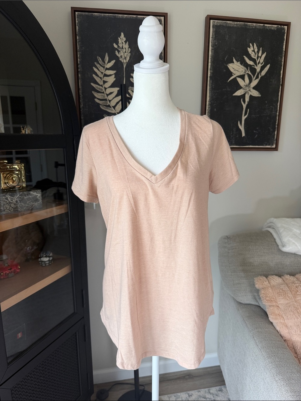 torrid Peach V-Neck Short Sleeve Tee
